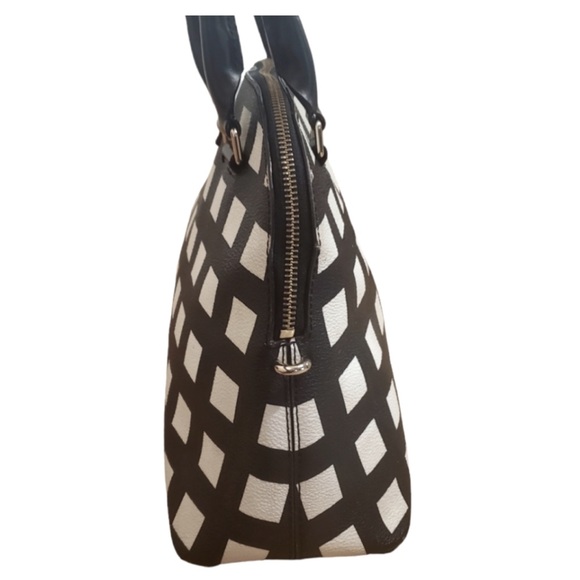 Kate Spade Carli Grove Street Pop Art satchel Bag checkered Black &  White - Picture 3 of 7